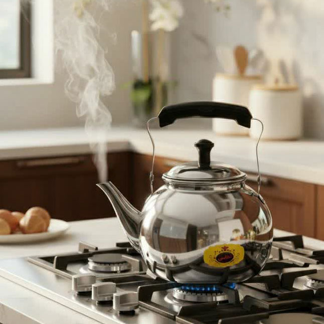 کتری استیل لوله ای دسته دار سایز 3