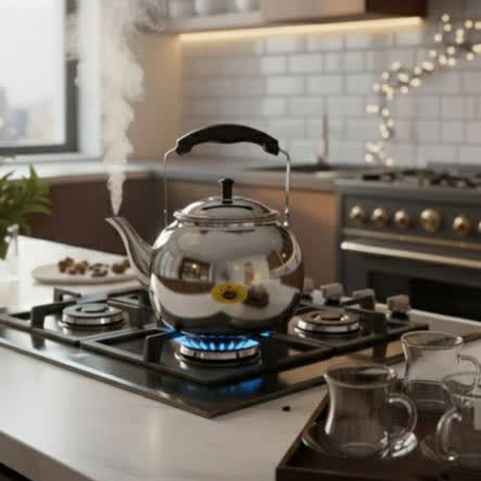 کتری استیل لوله ای سایز 6 دسته دار